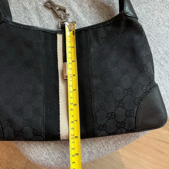 Gucci jackie sherry line GG canvas leather hang shoulder bag - Picture 11 of 13